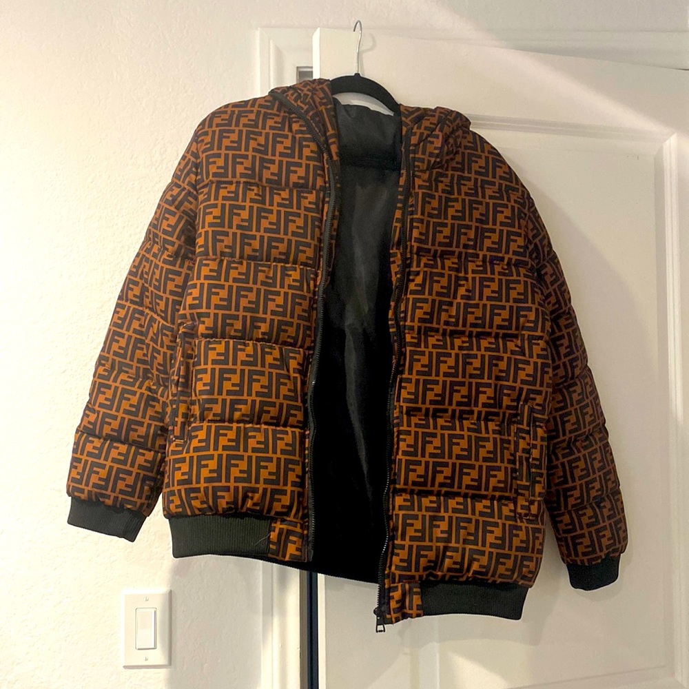 Fendi bomber jacket with hoodie only worn once